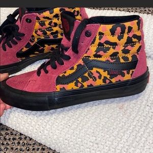 Maroon &cheetah Vans Authentic Canvas Skate Shoe